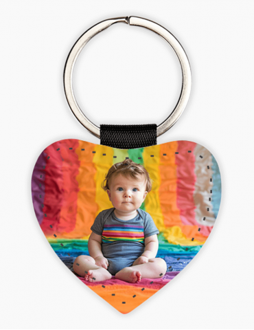 Breloc personalizat din piele ecologica - Inima
