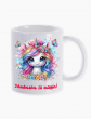 Cană personalizată sidefată albă