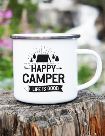 Cană Metalică Emailată - Happy Camper