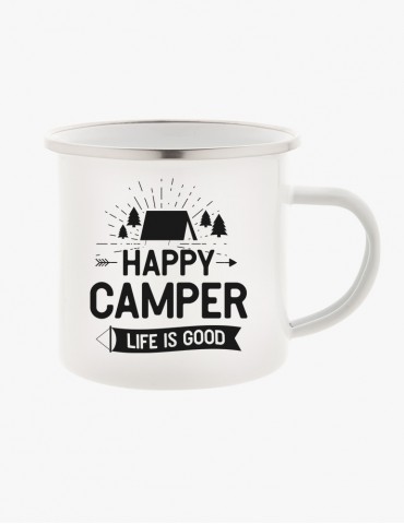 Cană Metalică Emailată - Happy Camper