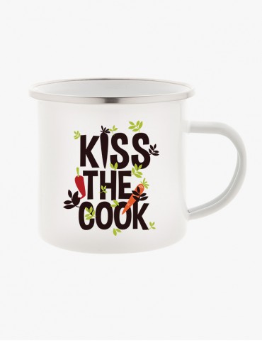Cană Metalică Emailată - Kiss The Cook