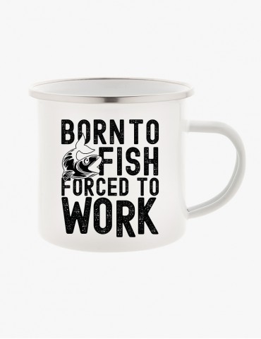 Cană Metalică Emailată - Born To Fish