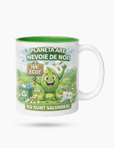 Cană - Interior Colorat Verde