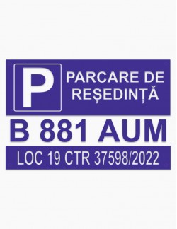 Dibond Parcare 30x20 cm Personalizat (Aluminiu)