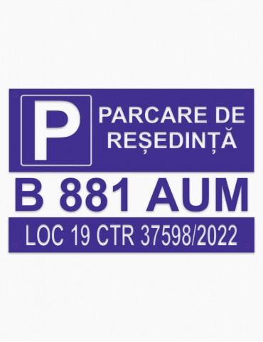 Dibond Parcare 30x20 cm Personalizat (Aluminiu)