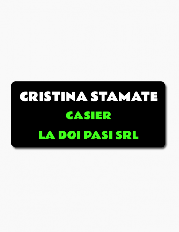 Ecuson Negru cu suport magnetic 7x3 cm