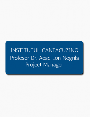 Ecuson Albastru cu suport magnetic 7x3 cm
