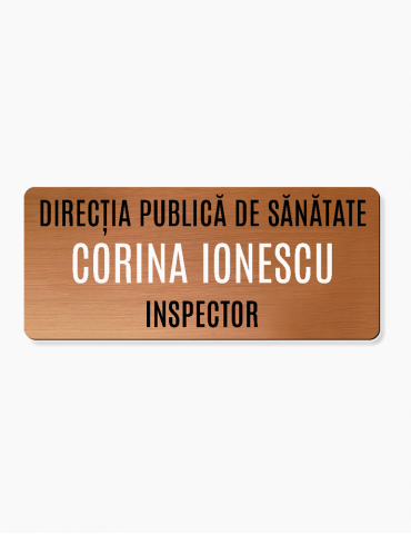 Ecuson Bronz cu suport magnetic 7x3 cm