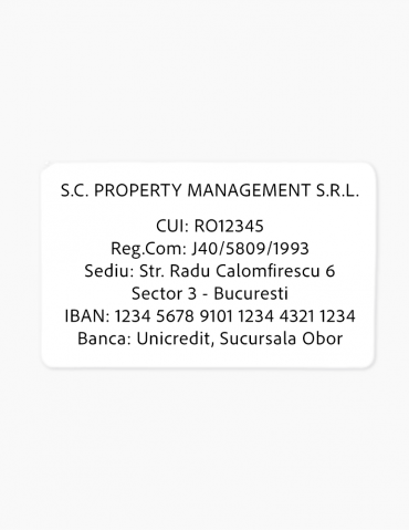 Legitimatie Card cu datele firmei personalizata