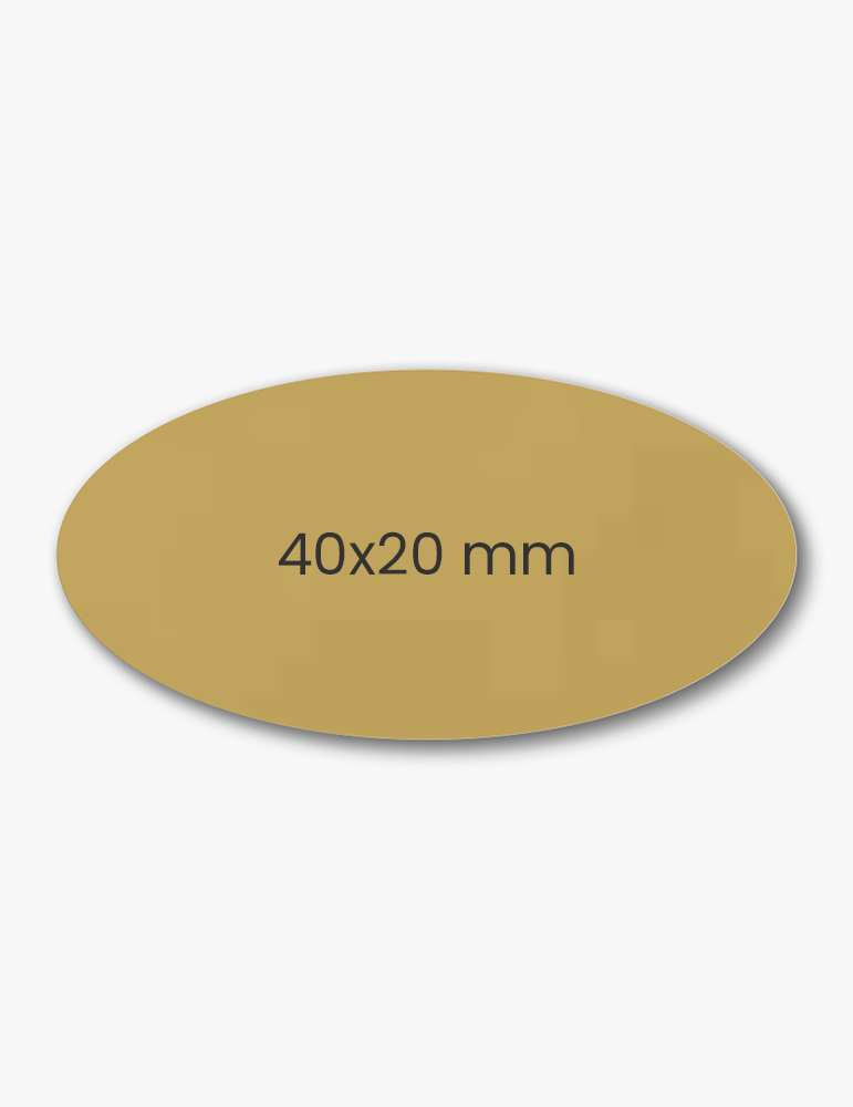 Set etichete adezive ovale aurii 40x20mm personalizate | Imprinto 