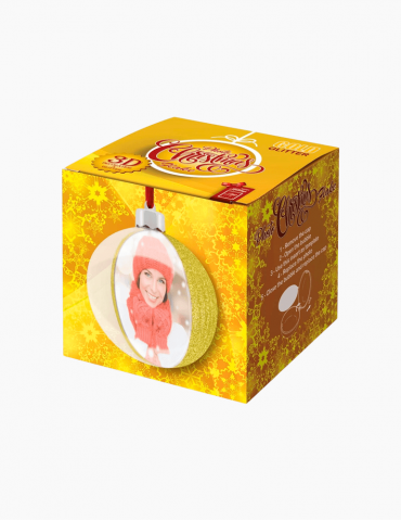 Glob Personalizat cu Poza - 10 cm - Auriu Glitter