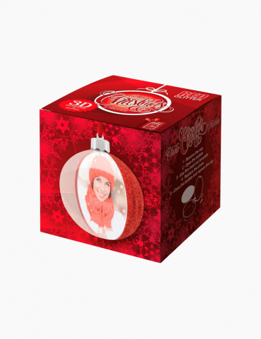 Glob Personalizat cu Poza - 10 cm - Roșu Glitter
