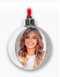 Glob Personalizat cu Poza - 10 cm - Argintiu Glitter