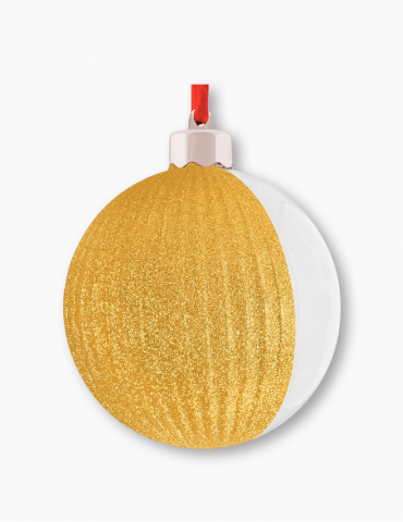Glob Personalizat cu Poza - 10 cm - Auriu Glitter