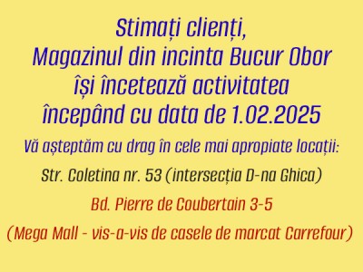 Bucur Obor - Se inchide de la 1.02.2025