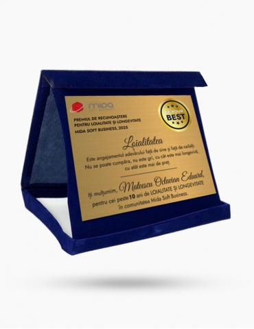 Cutie plus PLD 16K - Albastru cu placheta personalizata