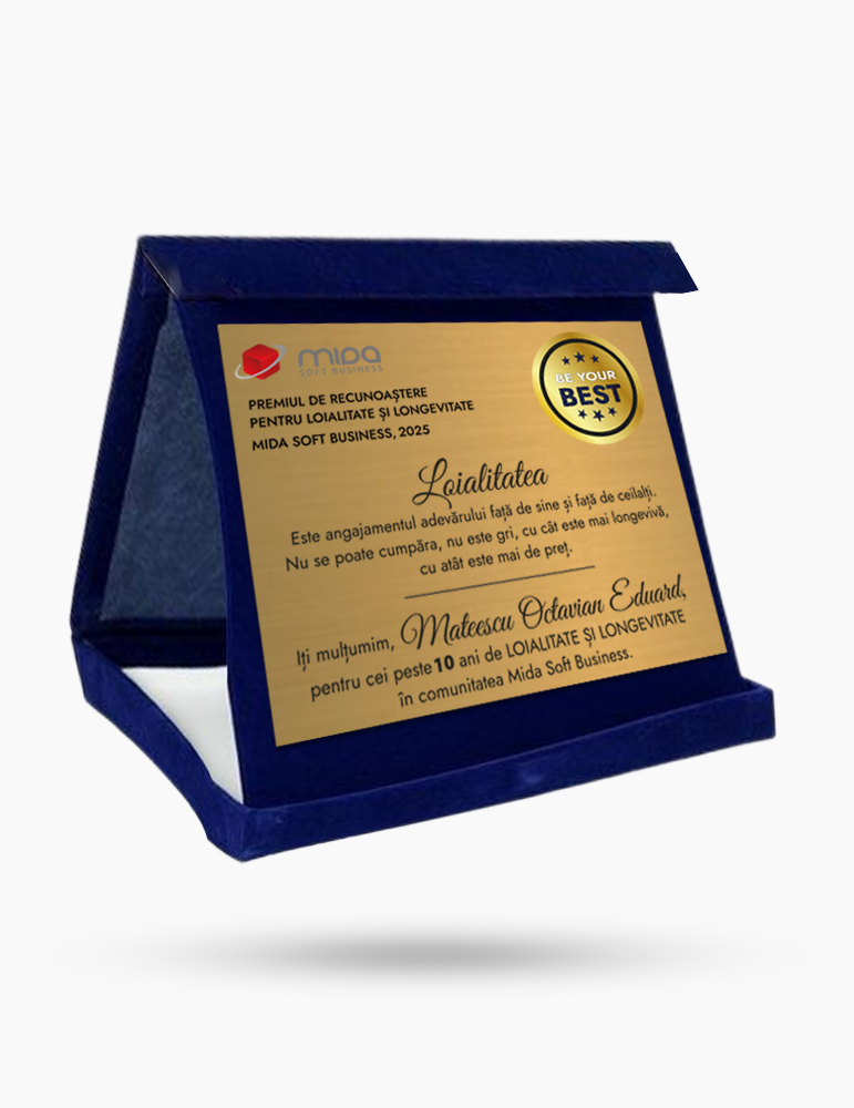 Cutie plus PLD 16K - Albastru cu placheta personalizata Cutie plus PLD 16K - Albastru cu placheta personalizata