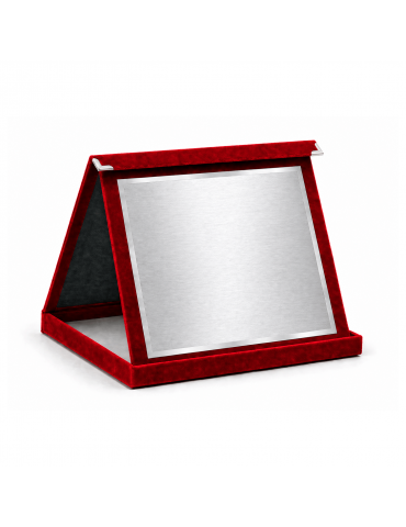 Placheta onorifică din catifea rosie cu placuta metal argintie PLD 16k