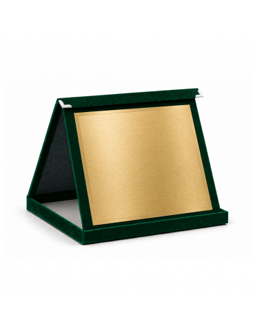 Placheta onorifică din catifea verde cu placuta metal aurie PLD 16k