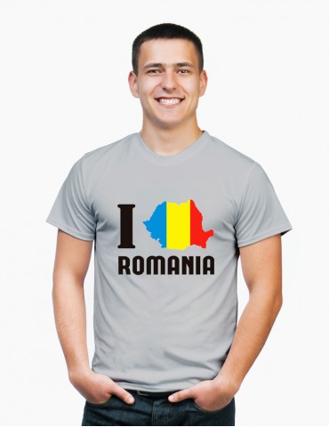 I LOVE ROMANIA - Tricou personalizat bărbat cu model