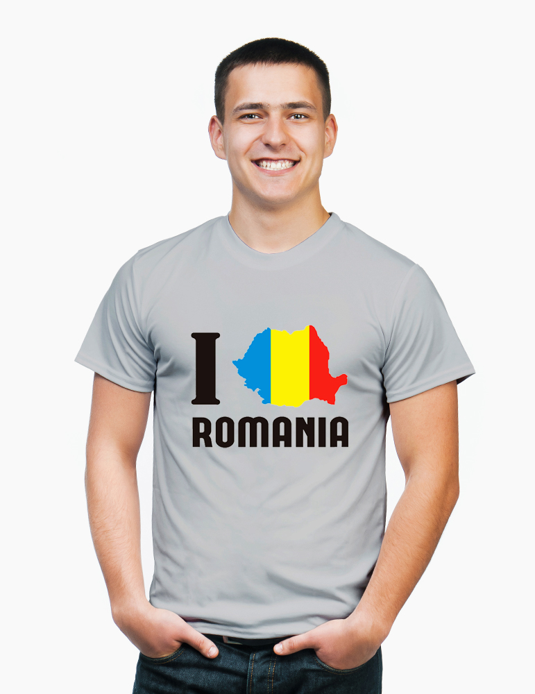 I LOVE ROMANIA - Tricou personalizat bărbat cu model
