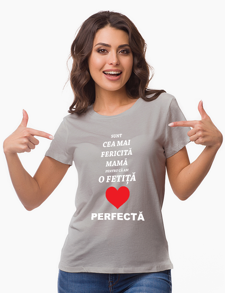 MAMĂ FERICITĂ - Tricou personalizat damă cu model