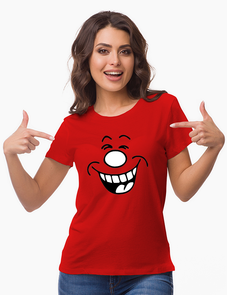 FUNNY FACE - Tricou personalizat damă cu model