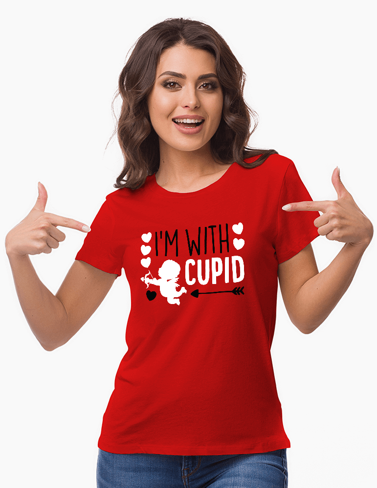 I'm with Cupid - Tricou Damă Valentine's Day