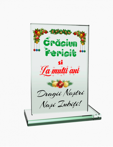 Trofeu din Sticla - Diana 2 - Craciun - Cutie Luxury