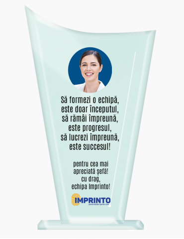 Trofeu din Sticlă Ioana - 30 cm