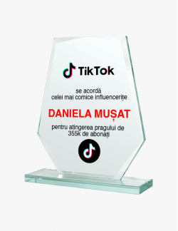 Trofeu Din Sticlă - Jennifer 2 - Printat UV